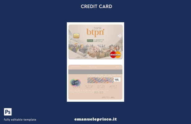 modello mastercard BTPN di Indonesia Bank in stile verificato